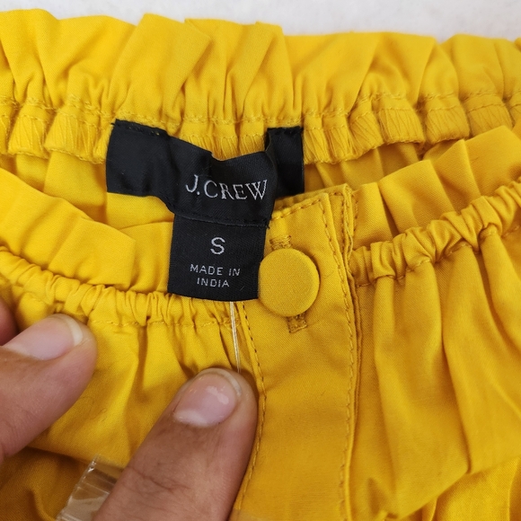 J Crew Re-Imagined Yellow Ruched Cropped Top Size Small - Picture 7 of 11